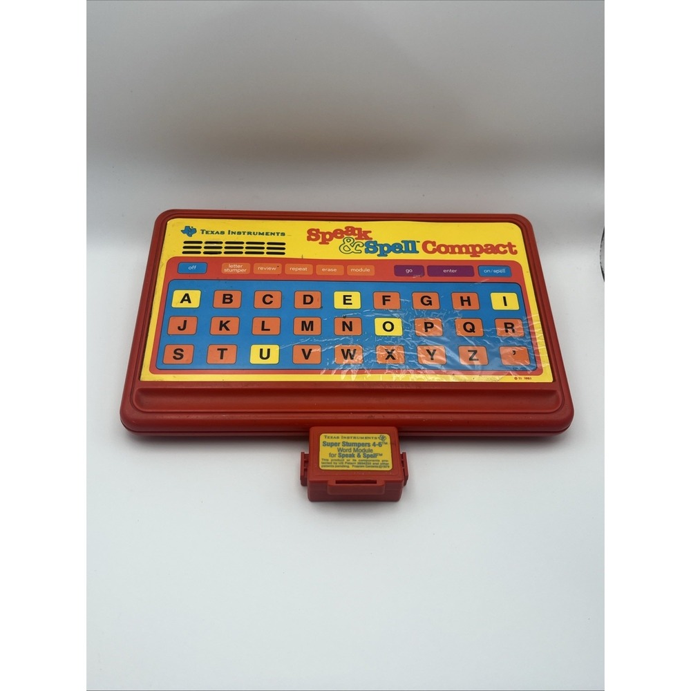 Texas Instruments Speak & Spell Compact 1981 Super Stumpers 4-6 No Battery Cover